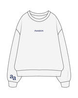 The Mens Crewneck - White Heather - AA Associates - Center Chest & Right Sleeve - Embroidered - Navy