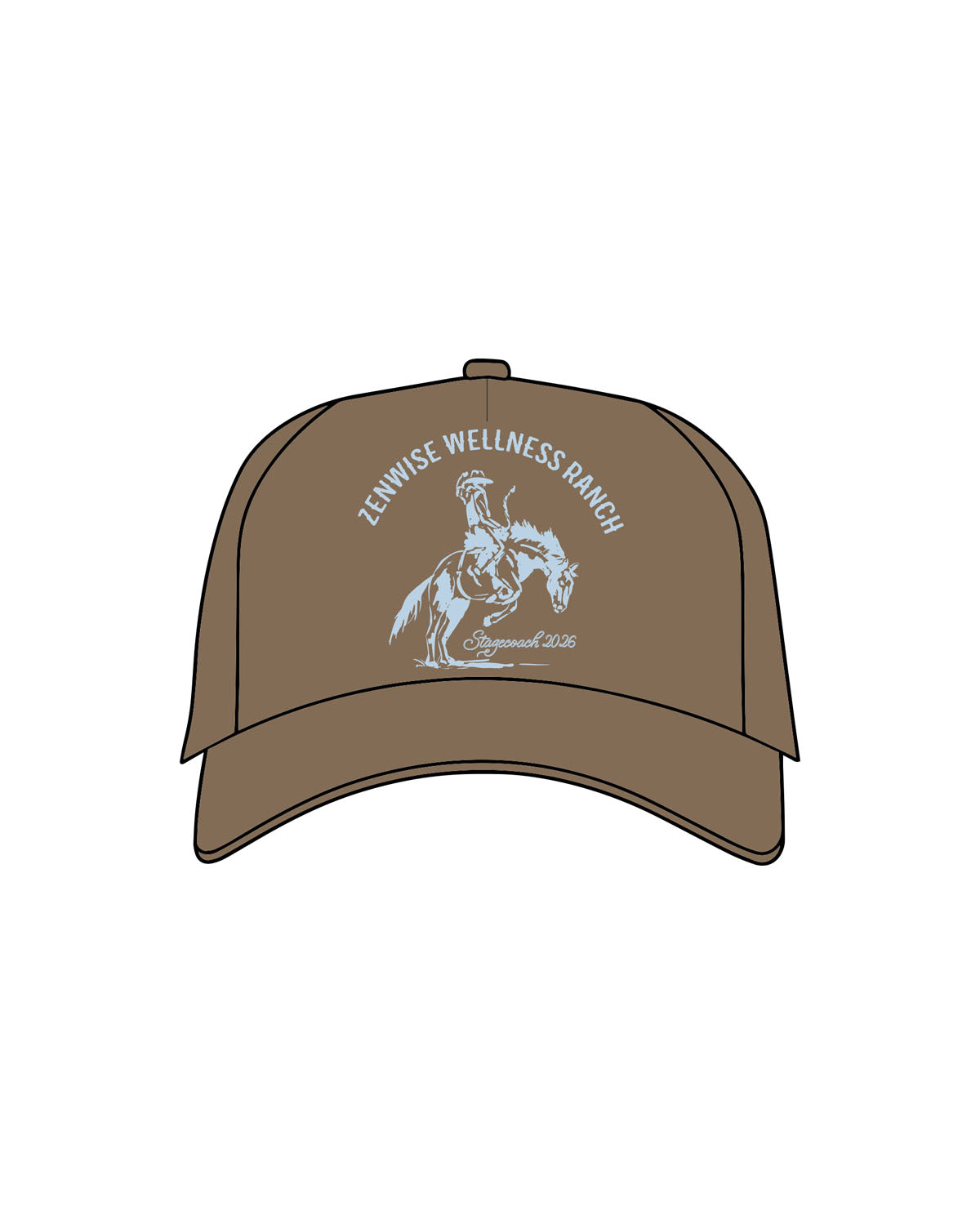 The Canvas Cap - Walnut - Zenwise - Center Crown - Printed - Blue