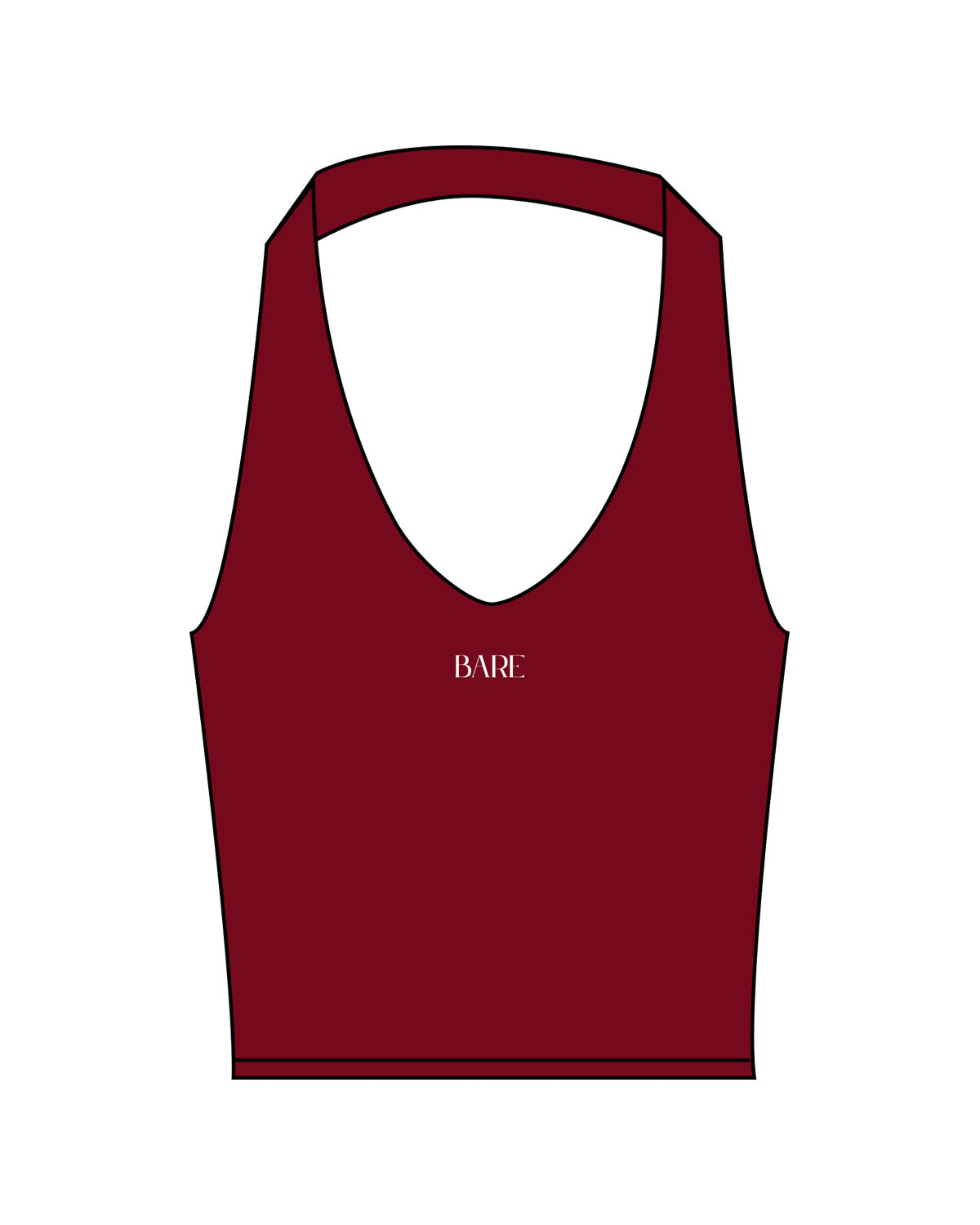 The Halter Tank - Red - Bare Pilates - Center Chest - Printed - White