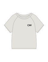 The Kids Heavyweight Tee - Washed Bone - C Wickson - Left Chest "CW" & Back Stacked - Printed - Black