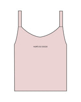 The Micro Rib Strappy Crop Tank - Pink - Core Reform - Center Chest - Top Back - Embroidered - Black