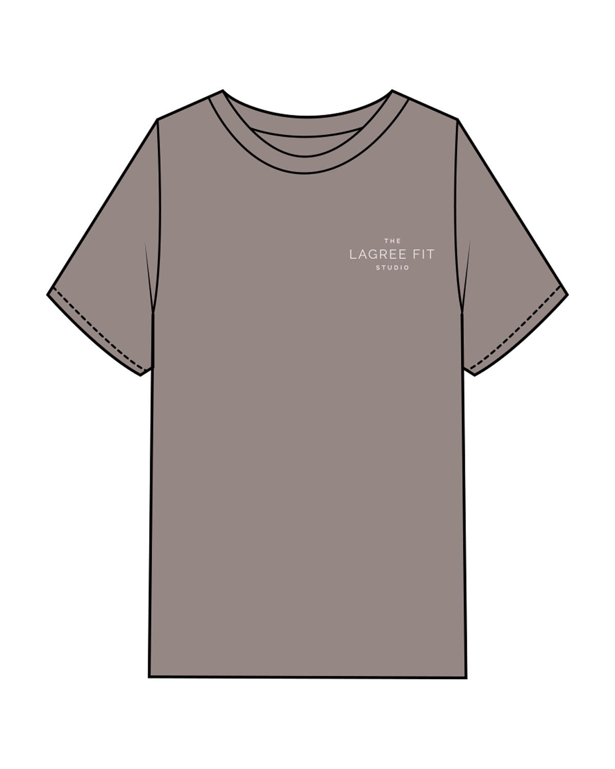 The Mens Heavyweight Tee - Washed Gray - Lagree Fit Studio - Left Chest & Back Stacked - Printed - Bone