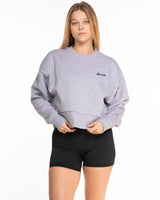 The Womens Heavyweight Crop - Heather - Elevate Pilates - Left Chest - "elevate" Logo - Embroidered - Black