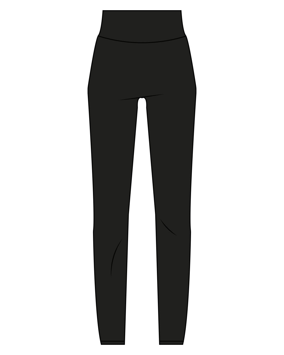 The Basic Legging - Black - BSPOKE - Back Center Waist & Left Bottom Leg - White