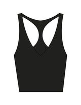 The Racer Tank - Black - F45 West Park - Center Back Stacked - Printed - White