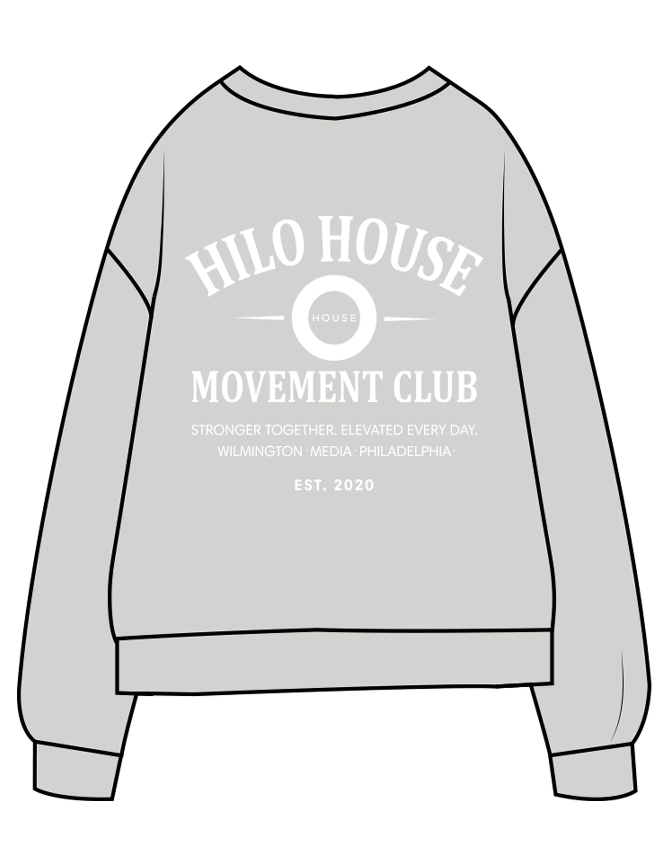 The Midweight Unisex Crewneck - Washed Sage - HiLo - Center Chest & Back Stacked - Printed - White