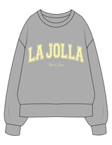 The Womens Crewneck - Heather - Platform - Center Chest Arc Stacked - Printed - Yellow
