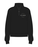 The Womens 1/4 Zip - Black - Slow Burn - Left Chest Stacked - White