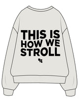 The Womens Crewneck - Washed Bone - Fit 4 Mom North County Inland - Left Chest Stacked & Back Stacked - Printed - Black