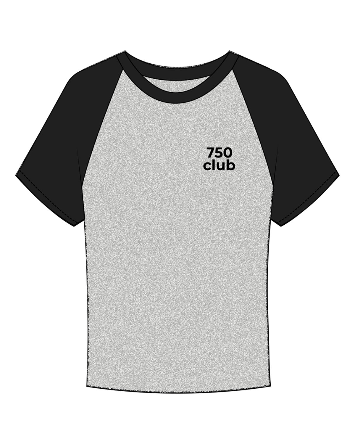 The Micro Rib Baby Tee - Heather / Black - Vibe Barre - Left Chest & Center Back Neckline - Printed - Black