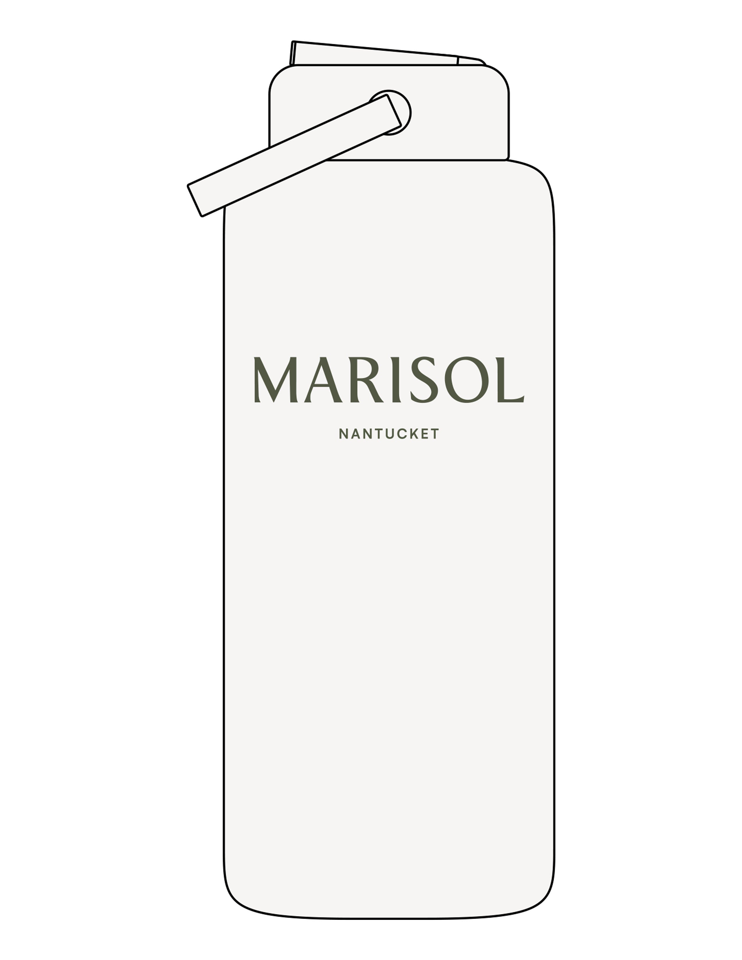 The Wide Mouth Water Bottle - Off White - Forme Barre Nantucket - Center Body Stacked - Printed - Olive