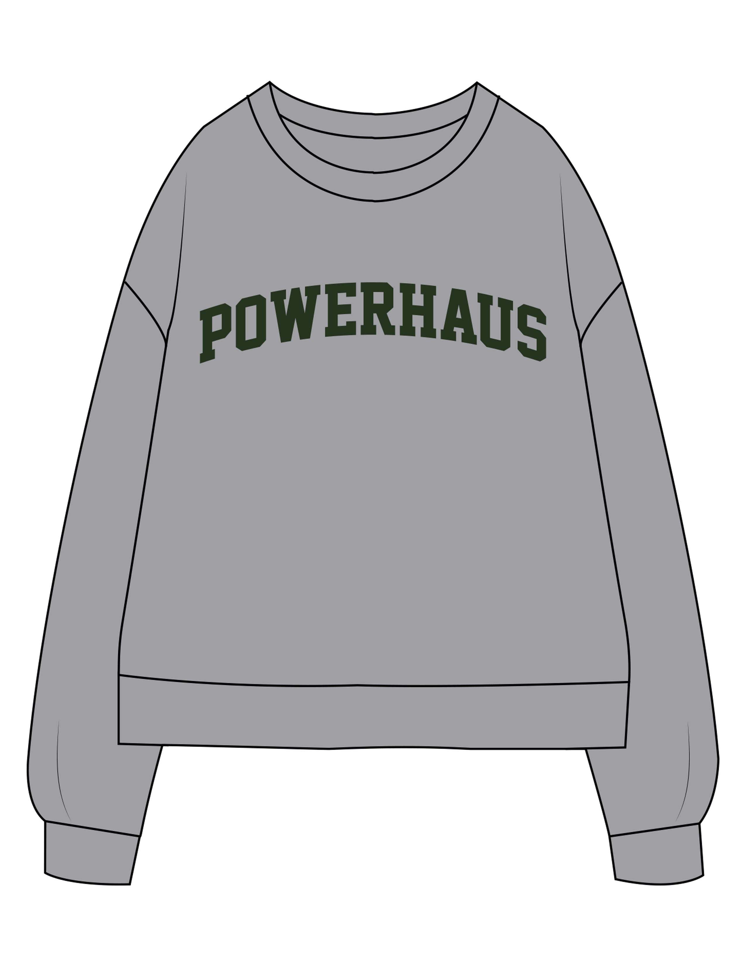 The Recycled Unisex Crewneck - Heather - Powerhaus Lagree - Chest Arc - Printed - Green