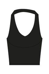 The Halter Tank - Black - Elevate Pilates - Center Chest Arc - Printed - White