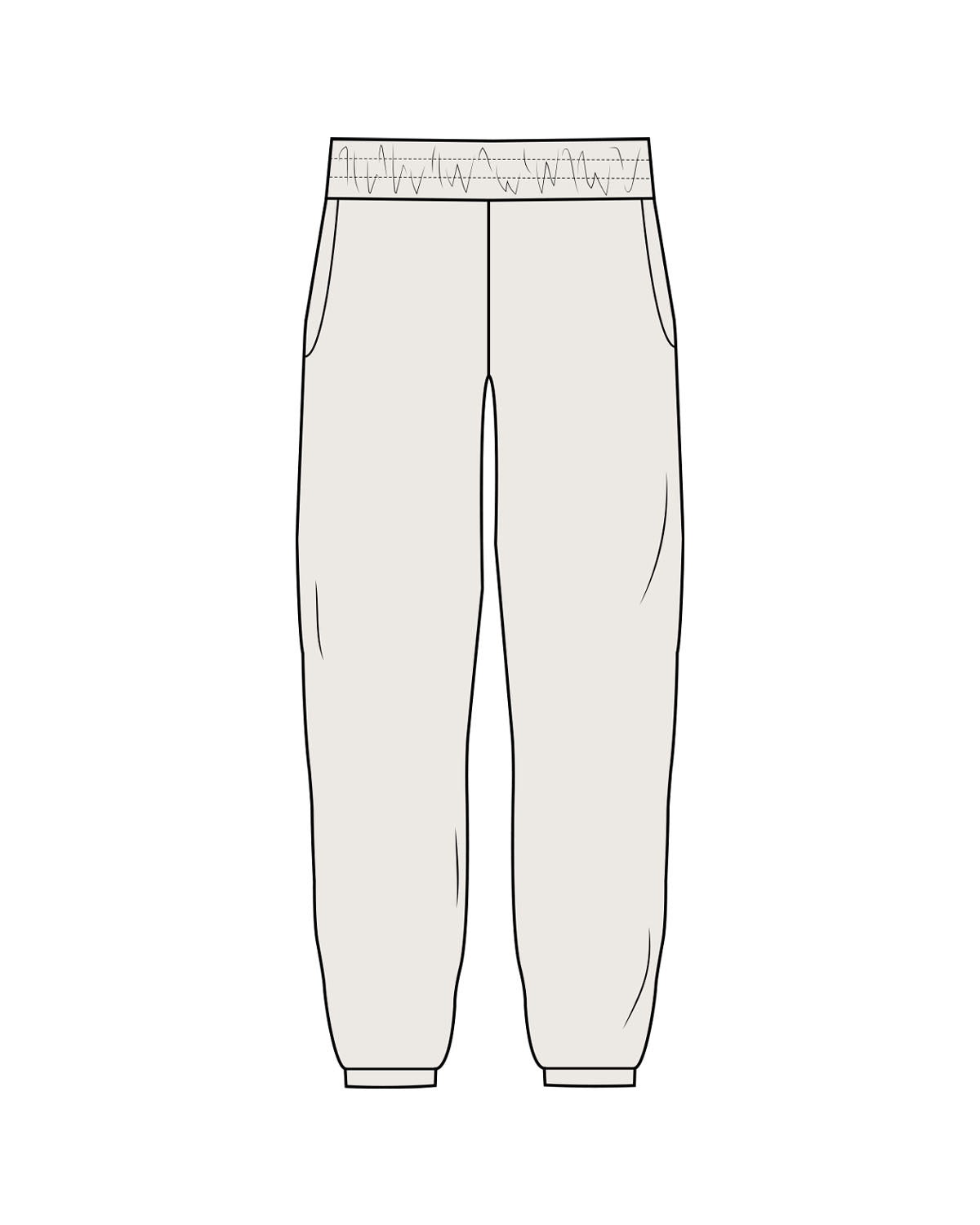 The Womens Sweatpants - Bone - Melt Hot Pilates - Right Back Pocket - Printed - Pink