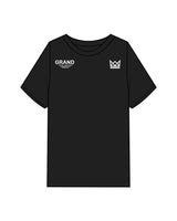 The Mens Heavyweight Tee - Black - Grand Co - Left & Right Upper Chest - Back Stacked "RUN CLUB" - Printed - White