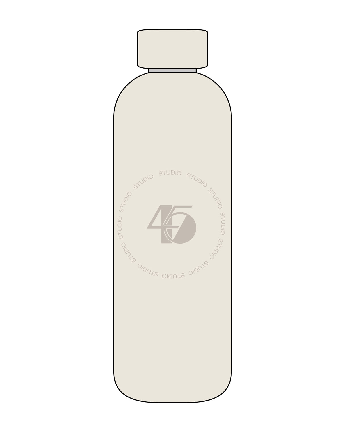The Water Bottle - Off White - Studio 45 - Center Round - Tone on Tone