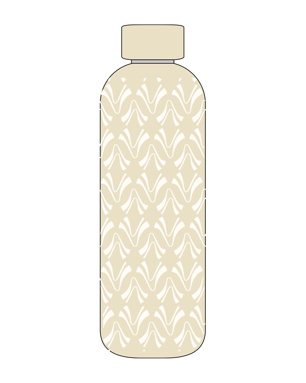 The Water Bottle - Cream - Pure Movement LARK - Full Body Logo - Printed - Full Color