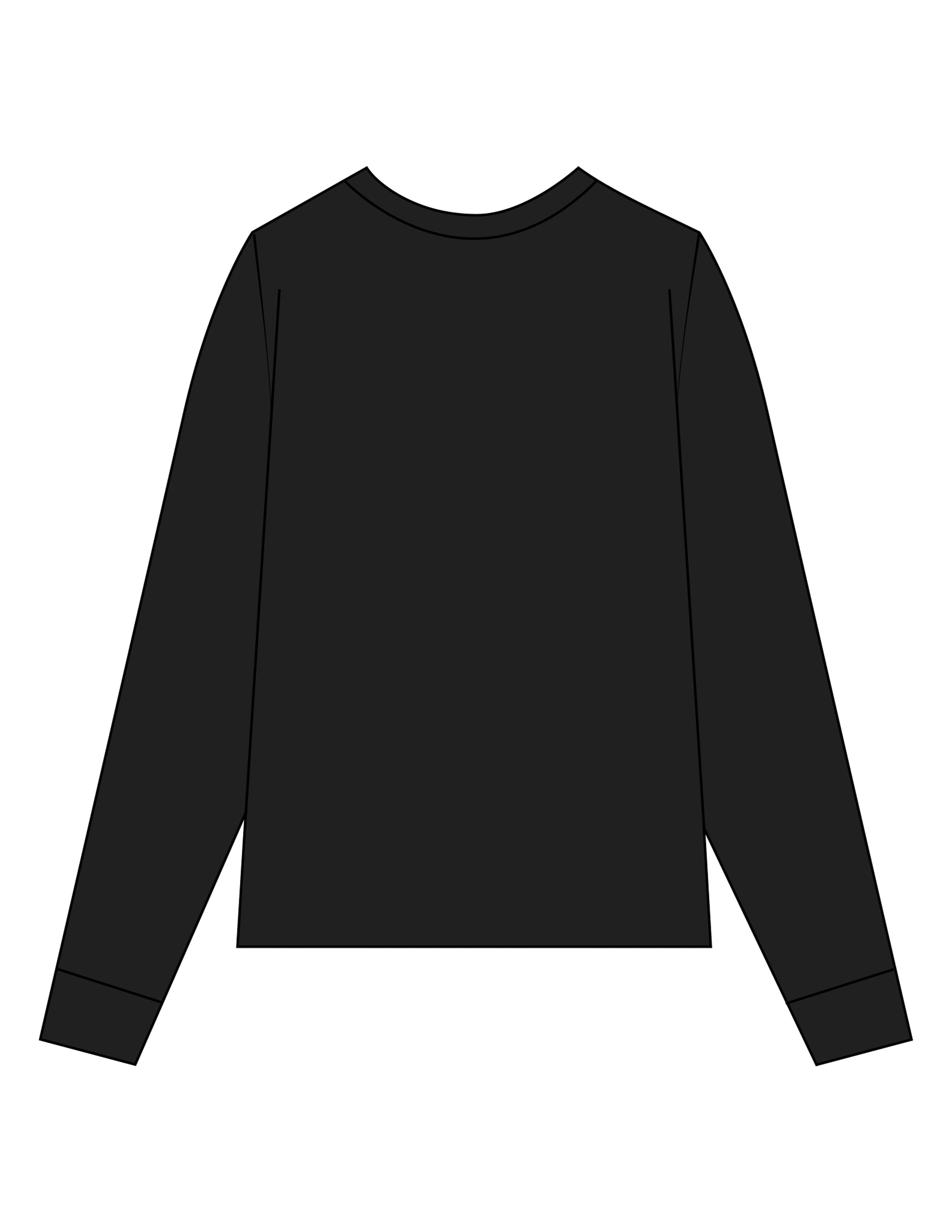 The Mens Long Sleeve - Black - RECHARGED PILATES - Front Bottom - Printed - White