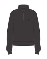 The Womens 1/4 Zip - Washed Black - Kekel - Left Chest - Printed - Black