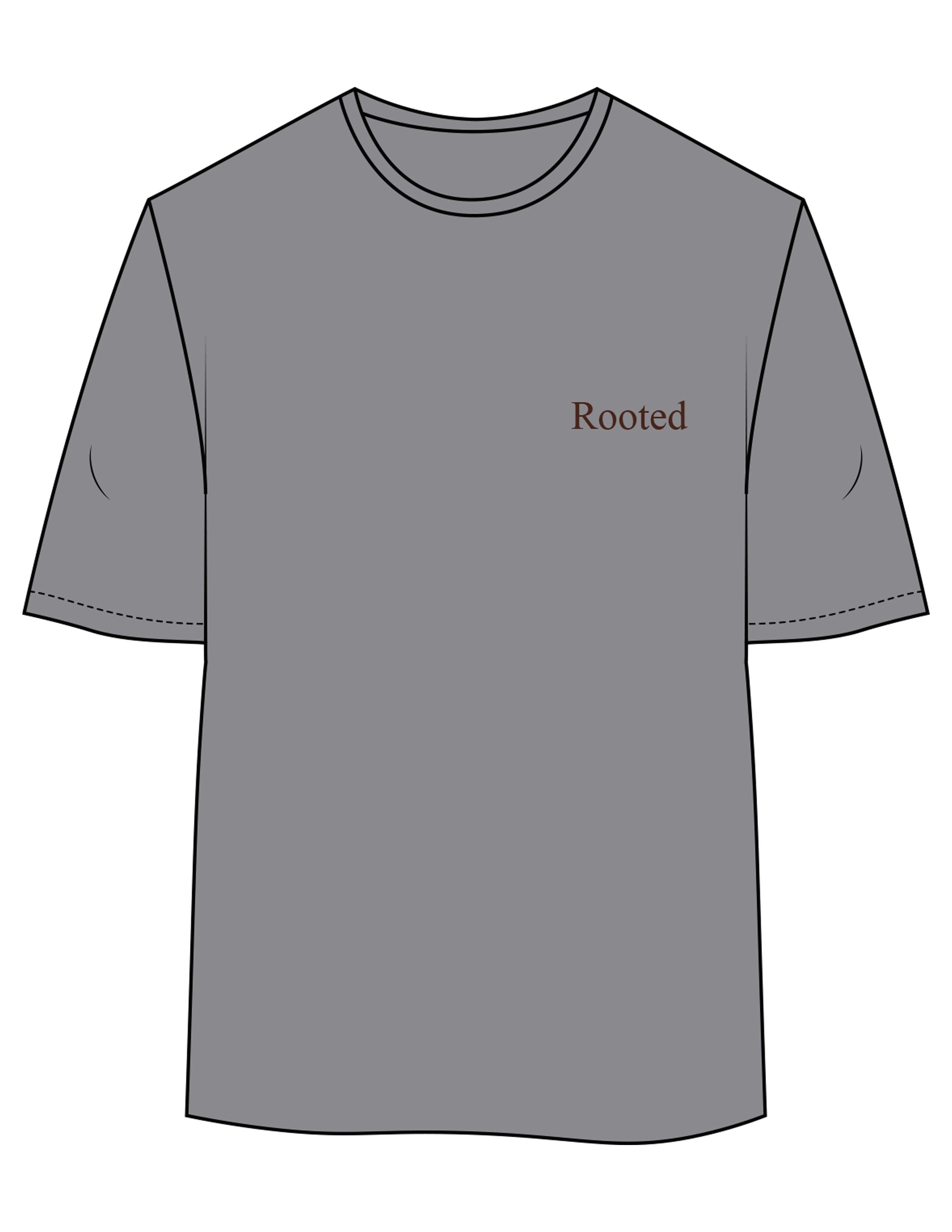 The Womens Oversized Tee - Shadow - Rustic Roots Asthetics - Left Chest & Back Stacked - Printed - Brown