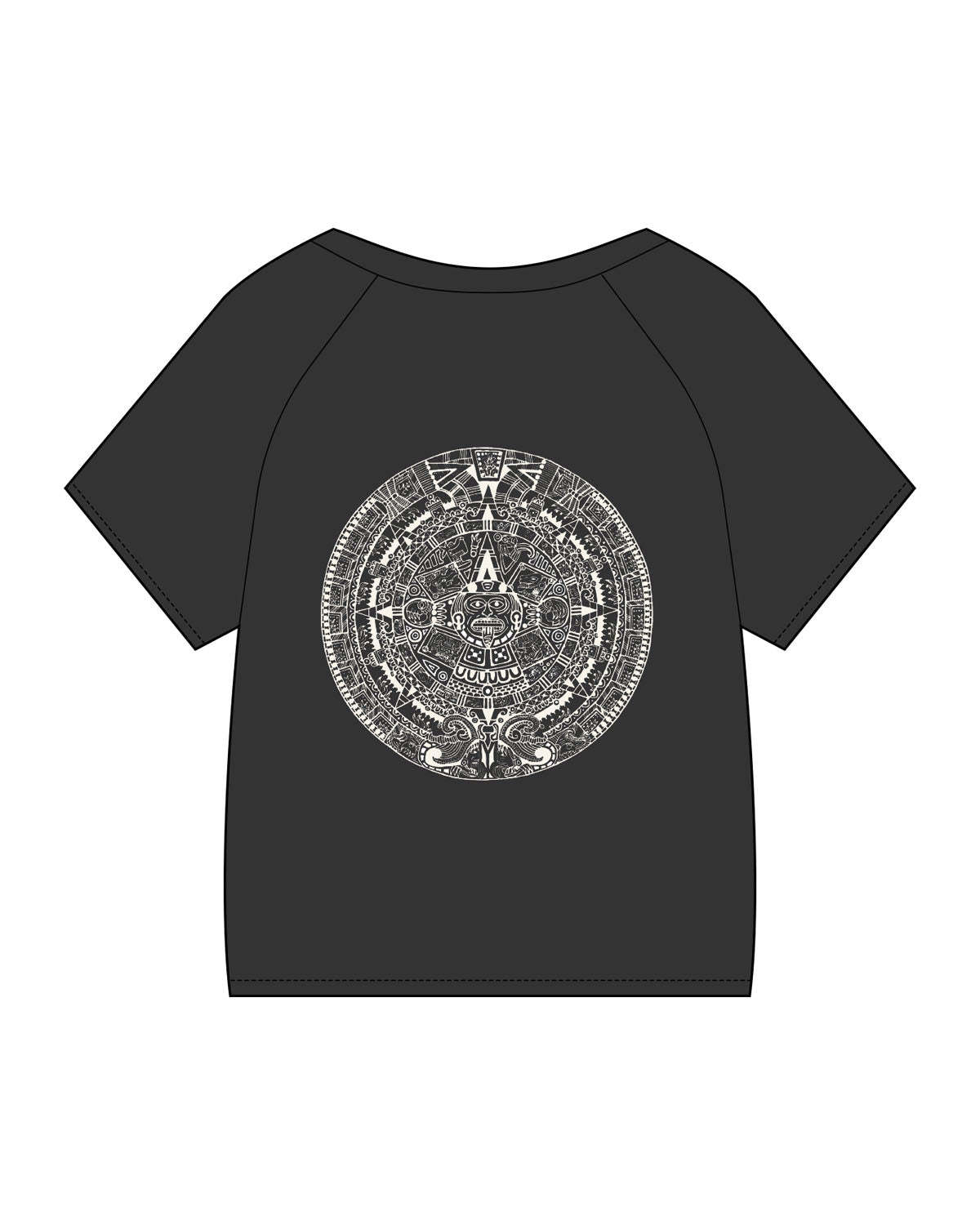 The Kids Heavyweight Tee - Washed Black - FadeFarm - Center Chest & Back Round  - Printed - Full Color