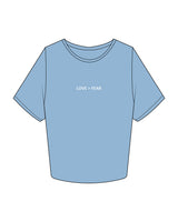 The Crop Tee - Carolina - Love > Fear - Center Chest & Back Stacked - Printed - White