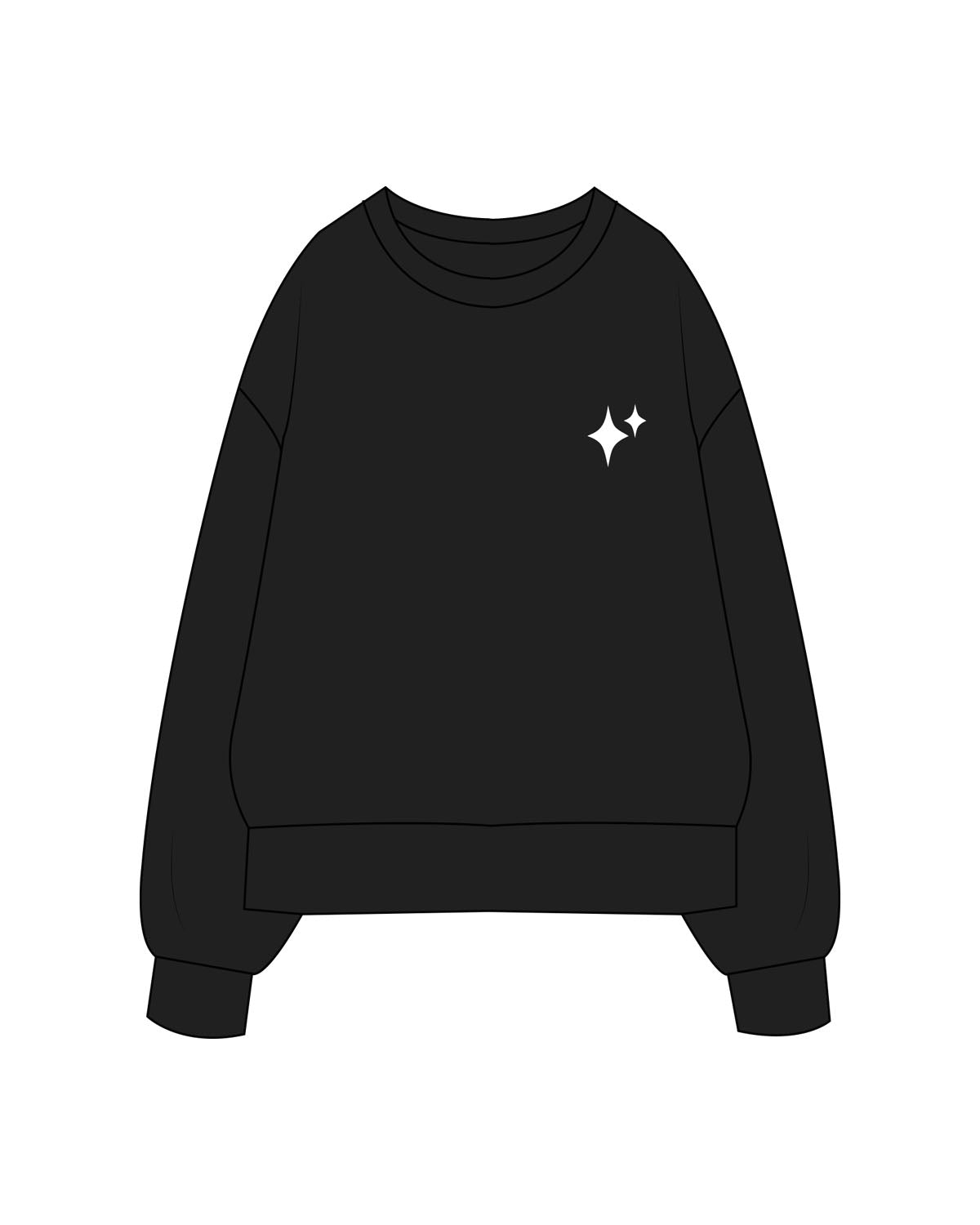 The Womens Heavyweight Crewneck - Black - New Mom School - Left Chest & Back Stacked - Printed - White