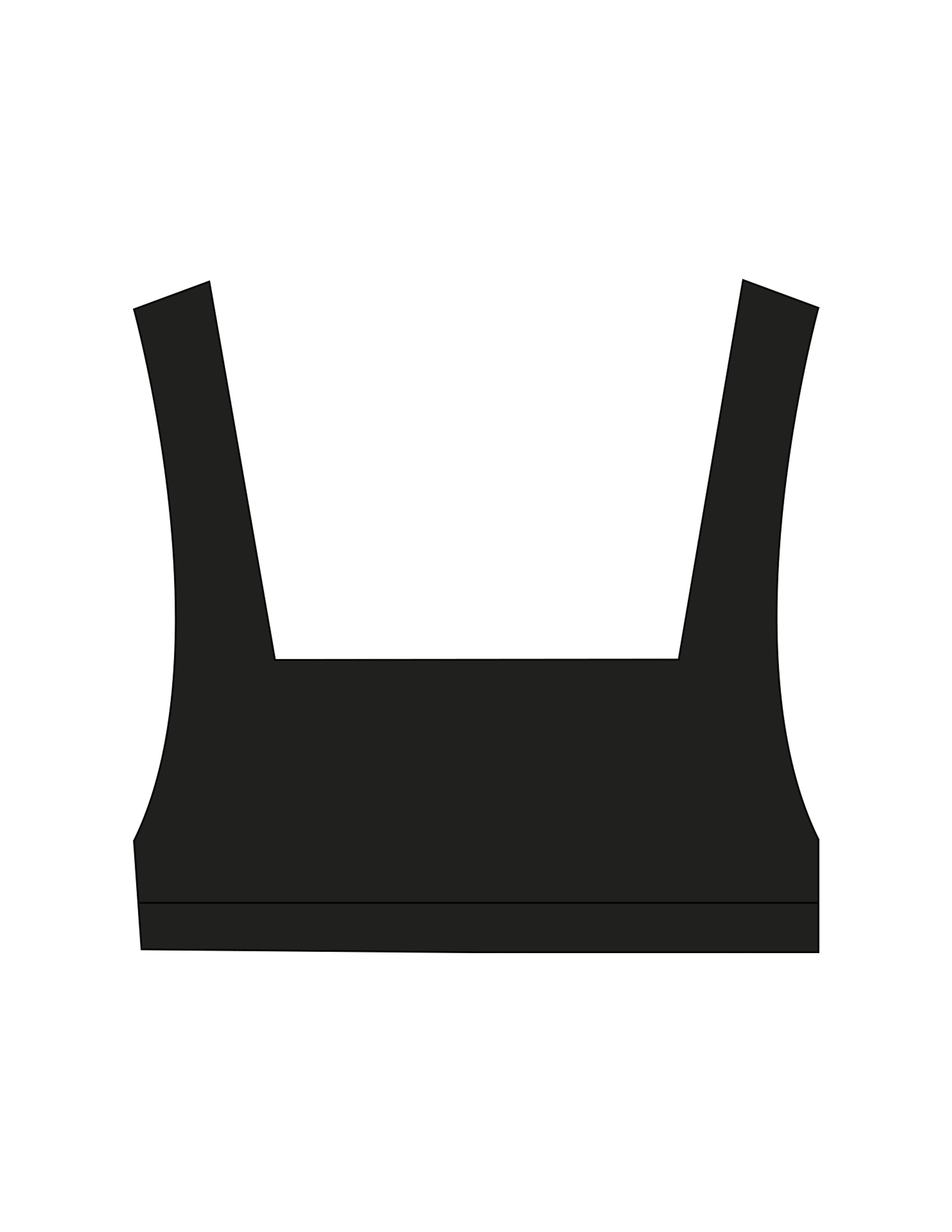 The Box Cut Bra - Black - Sculpted By Lagree - Center back - Printed - White