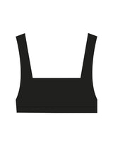 The Box Cut Bra - Black - Sculpted By Lagree - Center back - Printed - White