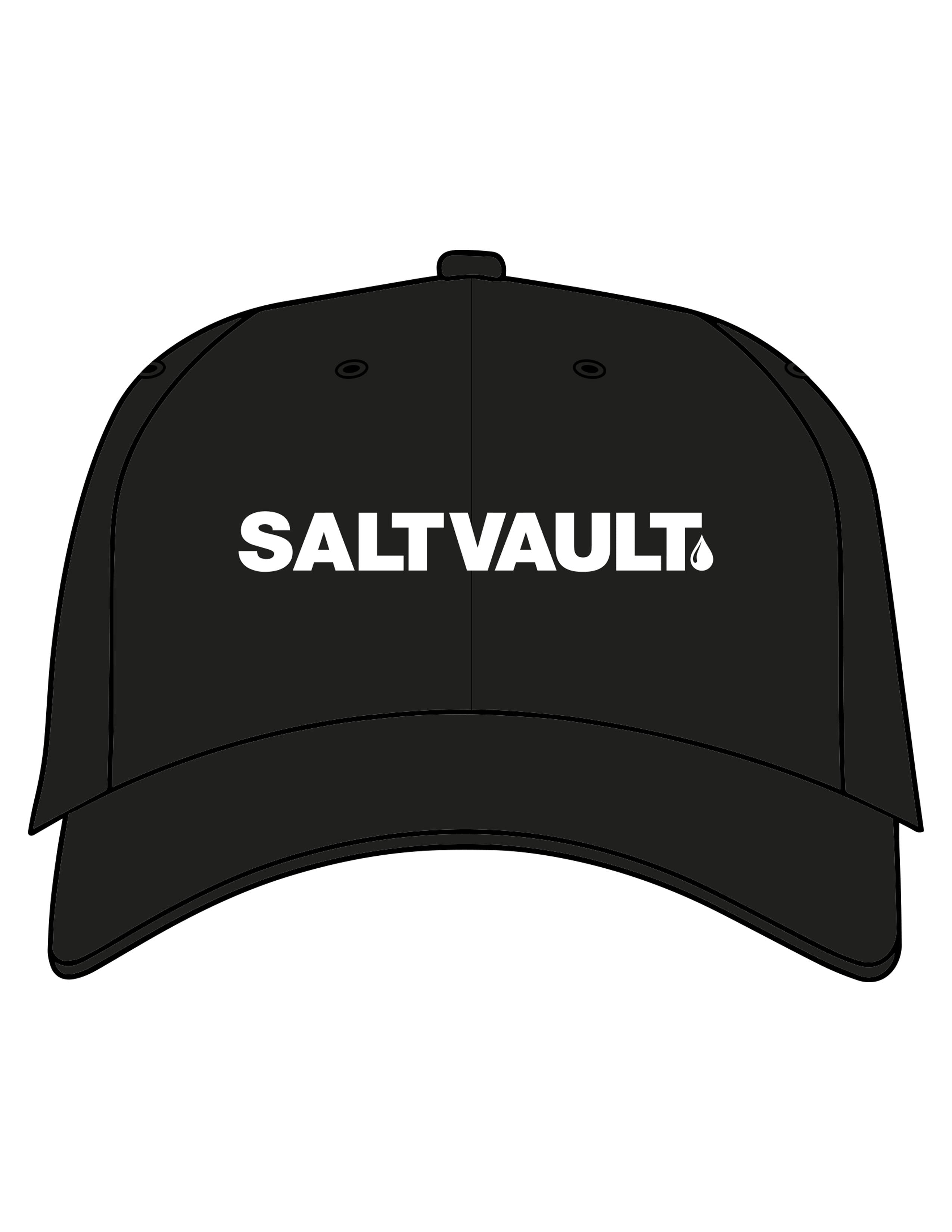 The Dad Hat - Black - Saltvault - Center Crown - Embroidered - White