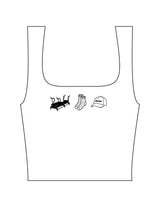 The Square Neck Tank - White - Elevate Training - Center Chest Images - Printed - Black