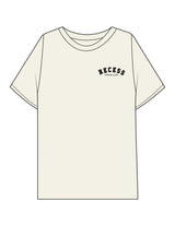 The Mens Boxy Tee - Off White - Recess Fitness - Left Chest & Back Stacked - Printed - Black