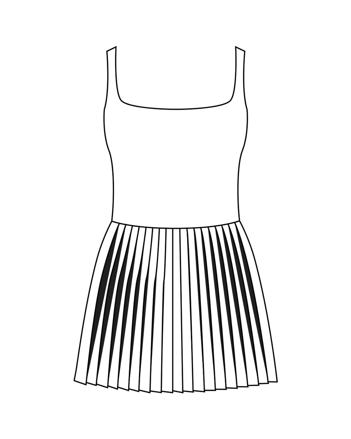 The Scoop Back Dress - White - The Whole You Wellness - Center Back - Printed - Black