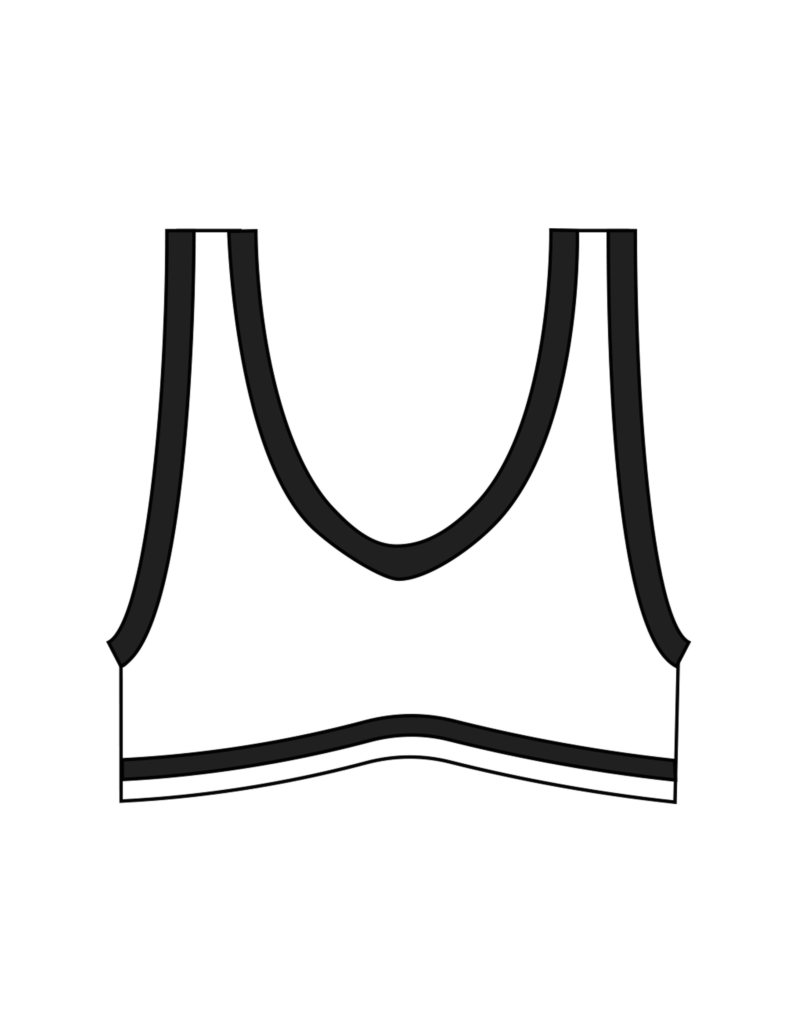 The Piped Bra - White - Velvaere - Center Back - Printed - Black