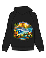 The Mens Hoodie - Black - Blissful Bond - Left Chest Round - Back Full Center - Printed - Full Color