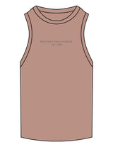 The Ribbed Full Length Tank - Clay - Practice Yoga - Center Chest Stacked - Embroidered - Charcoal