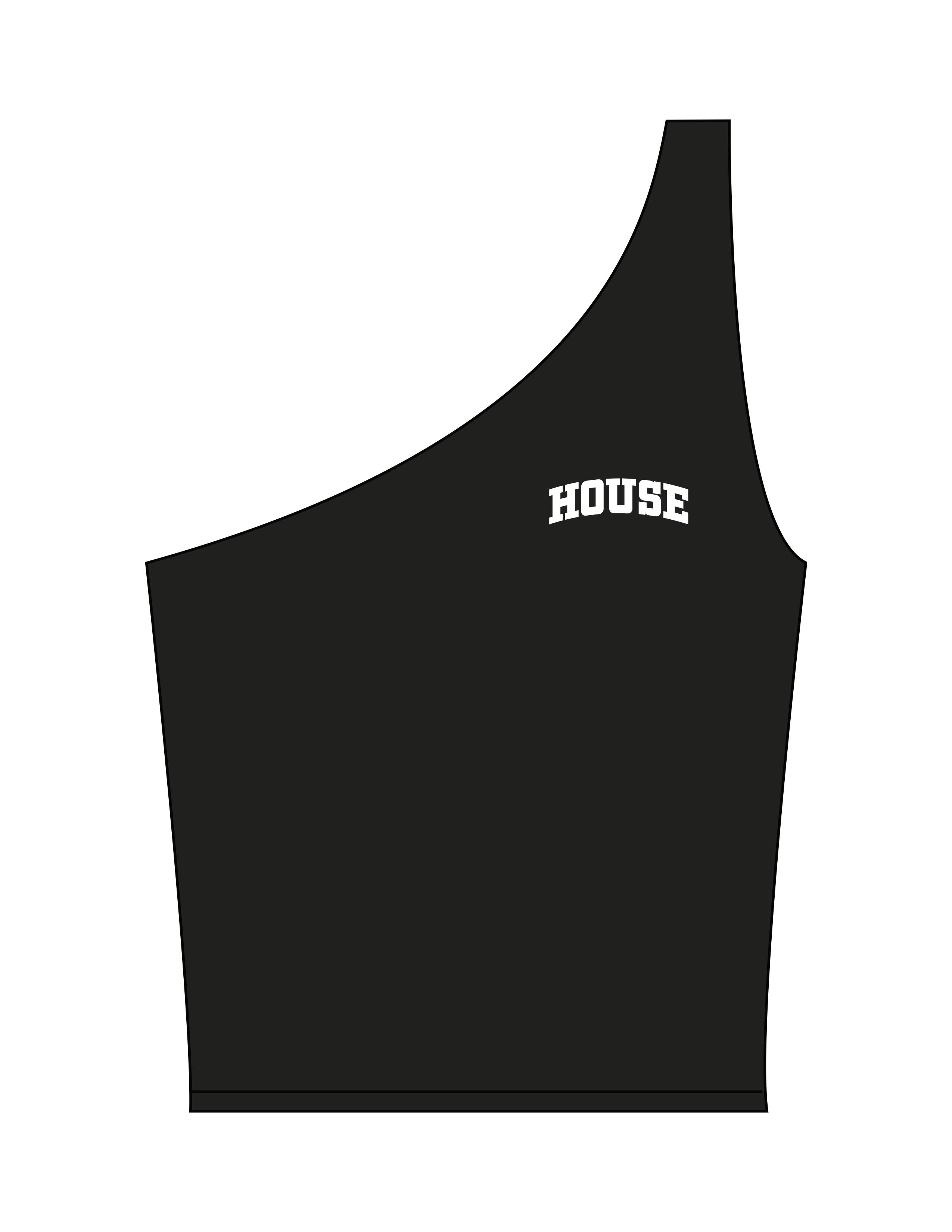 The One Shoulder Tank - Black - Lagree House - Left Chest - Printed - Red
