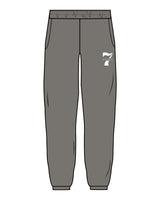 The Mens Sweatpants - Washed Gray - STUDIO 7 - Left Leg Layered - Printed - White