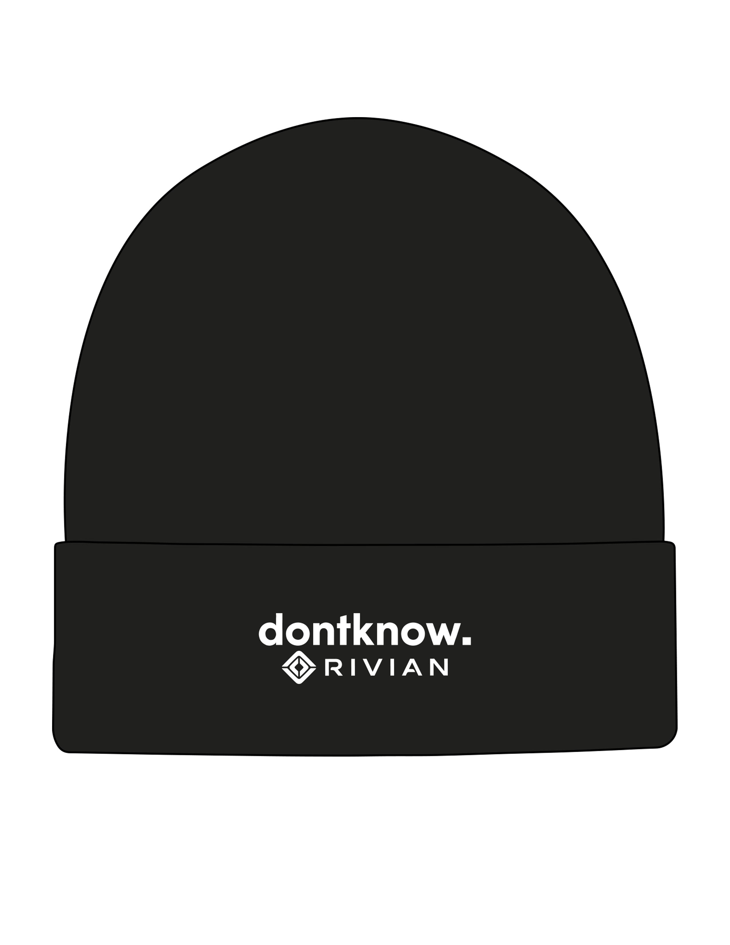 The Beanie - Black - DontKnow. - Center Brim Stacked - EMB - White