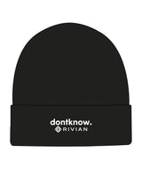 The Beanie - Black - DontKnow. - Center Brim Stacked - EMB - White