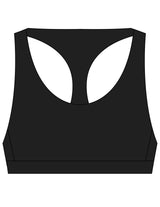 The Racer Bra - Black - Higher Ground - Center Back Pyramid - White