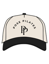 The Canvas Cap - Natural / Black - Pose Pilates - Center Crown Stacked - Embroidered - Black