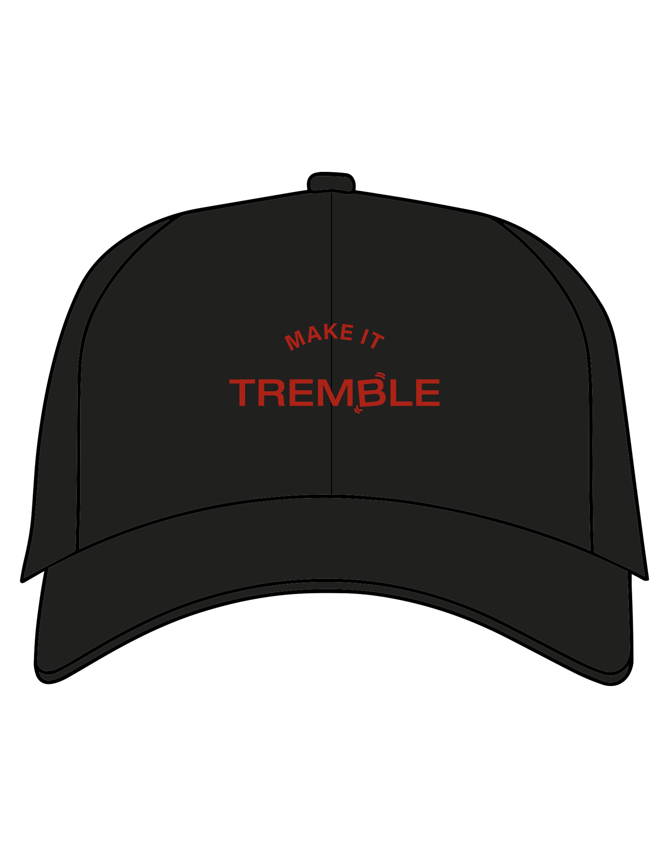 The Dad Hat - Black - Tremble - Center Crown Stacked - Embroidered - Cherry