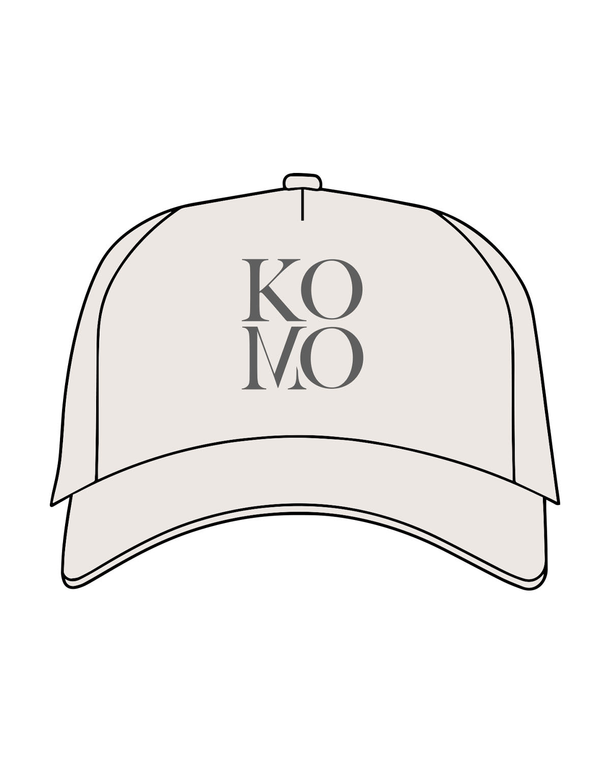The Foam Trucker Hat - Bone - Komo Studio - Center Crown Stacked - Printed - Charcoal
