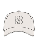 The Foam Trucker Hat - Bone - Komo Studio - Center Crown Stacked - Printed - Charcoal