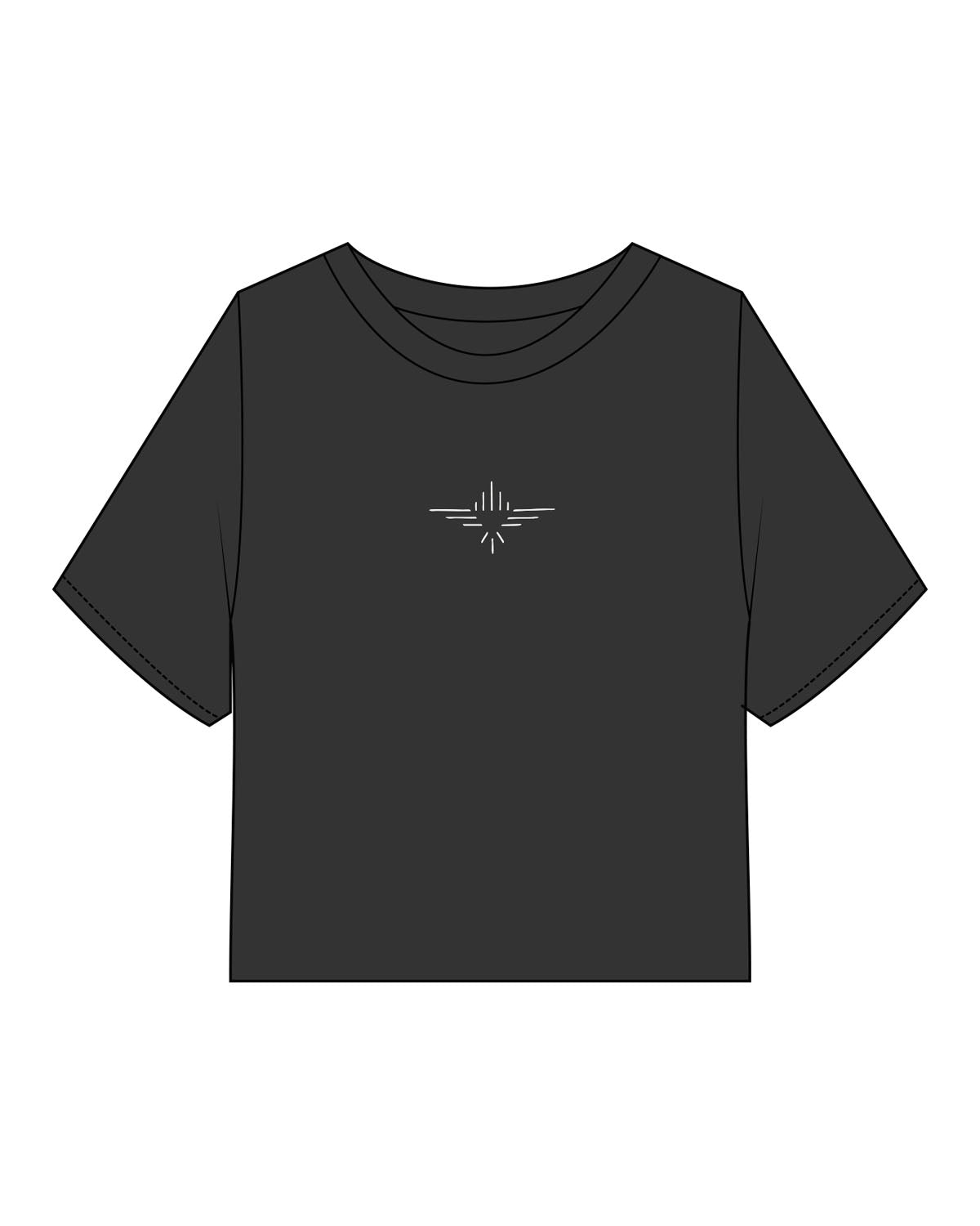 The Kids Tee - Black - FadeFarm - Center Chest & Back Round - Printed - Off White