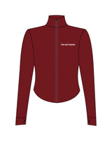 The 3/4 Crop Zip Jacket - Red  - The Hot Room - Right Chest - Printed - White