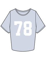 The Crop Tee - Powder - Studio 78 - Center Chest & Back Neckline - Printed - White
