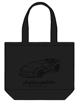 The Zipper Tote Bag - Black - Platinum Pilates - Center Body Stacked - Printed - Full Color