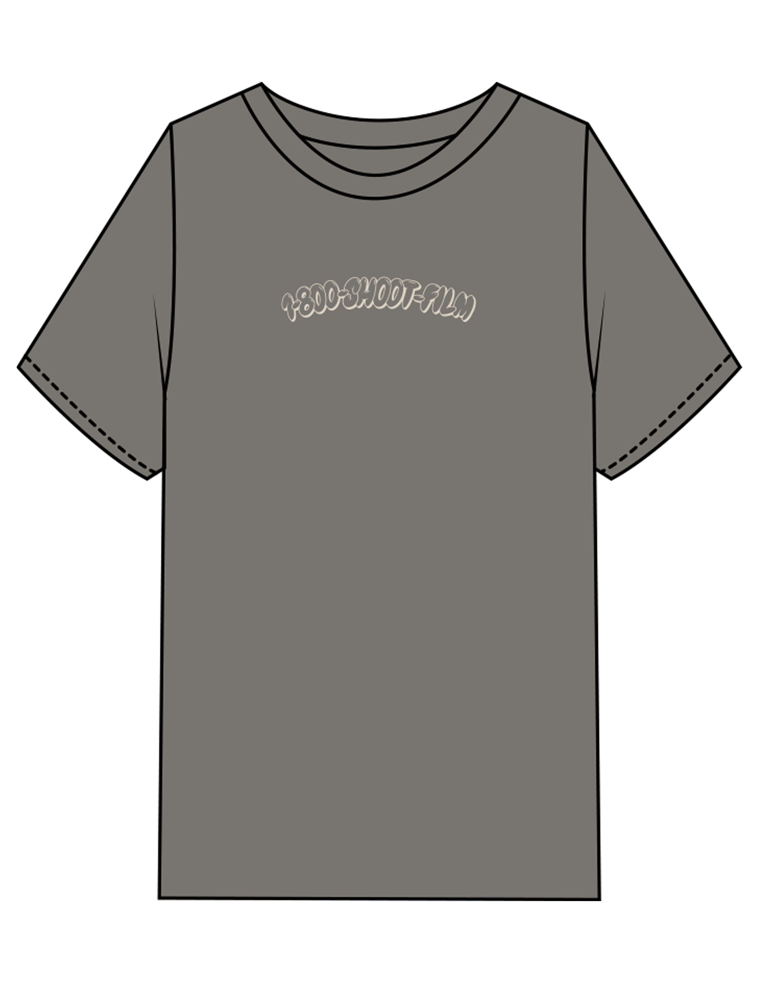 The Mens Heavyweight Tee - Washed Gray - 1800-SF - Center Chest & Back Stacked - Printed - Off White